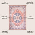 thumbnail image 4 of JONATHAN Y WASHABLE 5' Square Area Rug, Maris Ornate Medallion - Terracotta/Navy, WSH109A-5SQ, 4 of 4