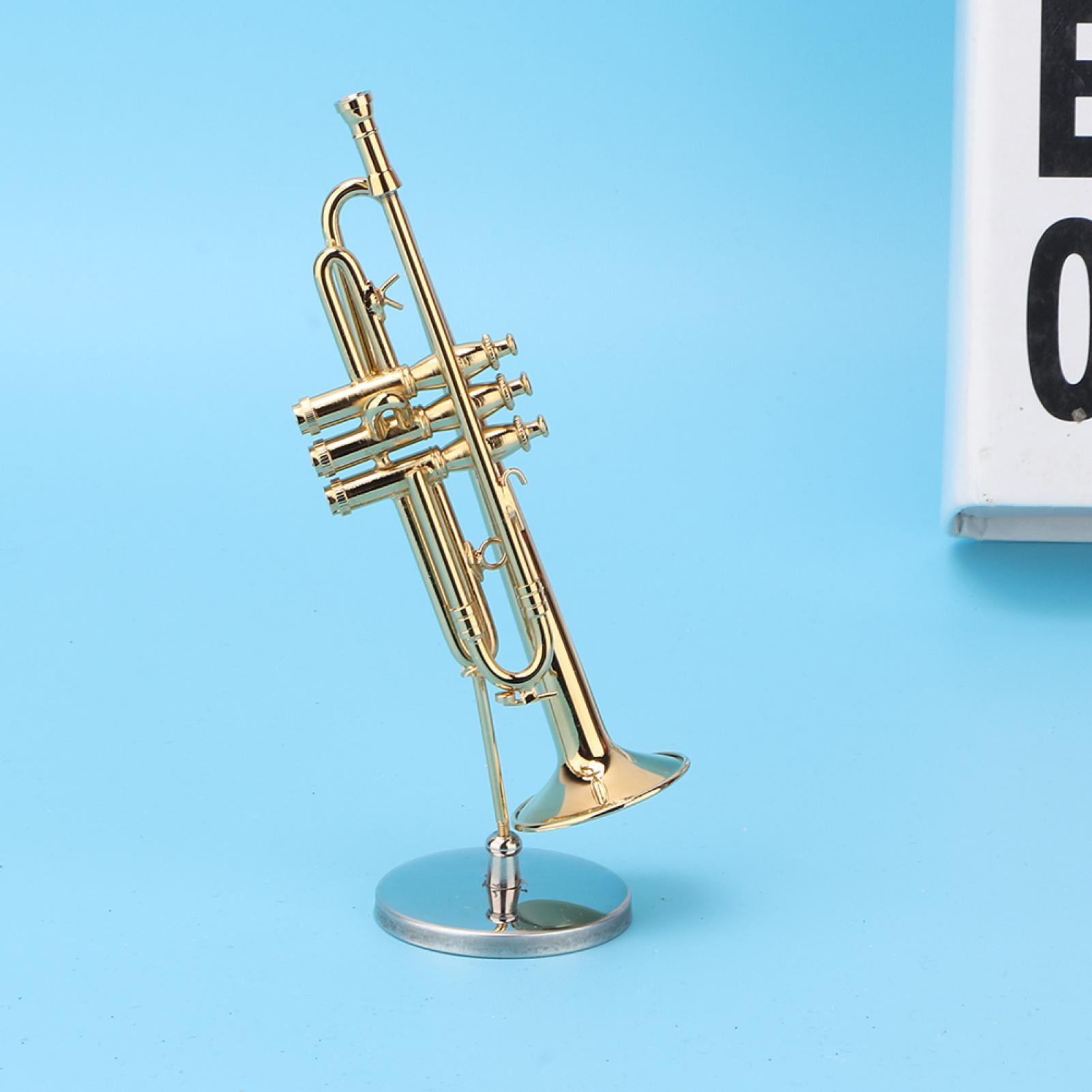 Size 2.5 inch Gold Trumpet Miniature Replica Magnet 