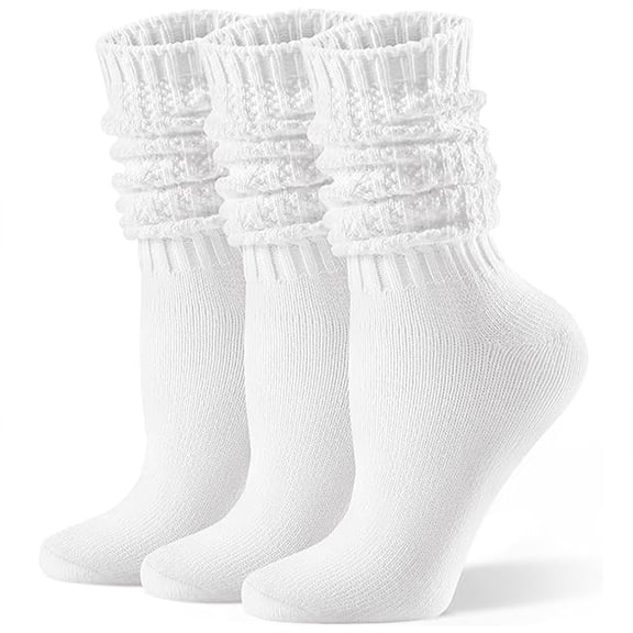 3 Pack Slouchy Socks for Women, Knee High Boot Socks Scrunch Leg Warmers, Soft Cozy Valentines Day Gifts for Her