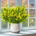 thumbnail image 3 of 10 Bundles Artificial Plants Outdoor Fake Monkey Grass with Flowers (Fall Orange), 3 of 5