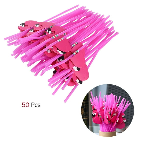 Raindrops OUNONA 100pcs Tropical Drinking Straws Luau Wedding Hawaiian Umbrella Flamingo Flower