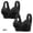 Black, variant on WREESH 2 Pack Push-Up Bra Ladies Wireless Comfortable No Underwire Bras Breathable Gathering Front Opening Buckle Bra Women Underwear Beige