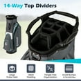 thumbnail image 4 of 14-Way Divider Gray and Blue Golf Cart Bag with 6 Pockets and Cooler, 4 of 10