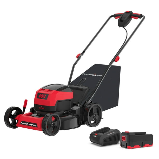 PowerSmart 40V 17inch Cordless Brushless Electric Push Lawn Mower W/4
