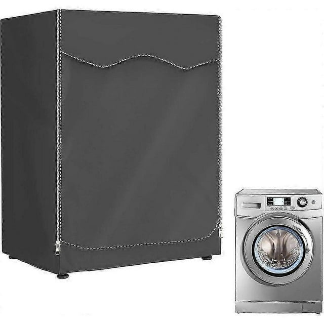 Outdoor Washing Machine Cover, Dryer Protection Cover, Dustproof and Anti-aging Washing Machine Cover(Gray, 60 X 60 X 85 Cm)