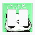 thumbnail image 2 of Metal Light Switch Plate Outlet Cover (Cute Panda Green - Double Rocker), 2 of 2