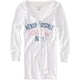 thumbnail image 1 of Aeropostale Womens Ribbed Athletic Dept Ny Henley Shirt, Blanco, Mediano, 1 of 1