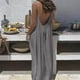 thumbnail image 1 of TaTaai Women's Backless Halter Maxi Dress Loose Fit Sleeveless Ankle Length Solid for Lounge Home Wear Casual Summer Daily Soft Gift, 1 of 8