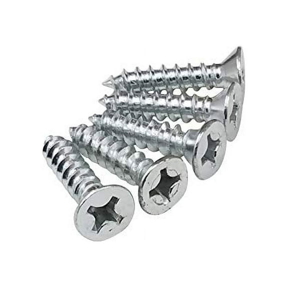 Satin Chrome Hinge Screws #12 X 1" Inch for Commercial Door Hinges - 24 Pack