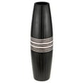 thumbnail image 2 of Decorative Stripes Black Rounded 14-inch Natural Mango Tree Wood Vase, 2 of 6