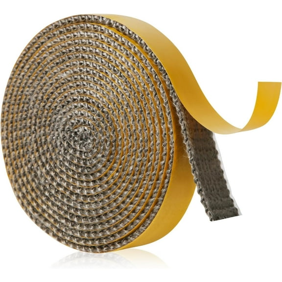 MODANU 1 Roll Wood Stove Replacement Gasket, Self Adhesive Fiberglass Rope Fireplace Tape Seal Wood Stove Door Gasket for Woodburning Coal Stoves(20mmx 3mm x 2m)