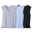 thumbnail image 3 of Blekii Men's V-Neck Casual Sleeveless Tank Top 3-Pack - Lightweight Breathable Cotton, Comfortable Daily Wear - Perfect for Undershirt Layering, Summer Casual, Home Relaxation,, 3 of 10