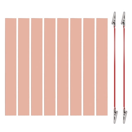 Uxcell 20x180mm Copper Anode Sheet, 8 Pack Pure Copper Strip (99.995% Pure) 1mm Thick Plate Electrode Set with Alligator Clips Cables for Electroplating Plating Experiment