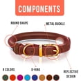 thumbnail image 3 of OOPSDOGGY Rolled Leather Dog Collar Reflective Soft Padded Pet Collar for Small Medium Large Breed Dogs Adjustable, Brown, 3 of 6