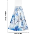 thumbnail image 3 of Coolnut Kitchen Hand Towels Watercolor Paints Blue Flowers Hanging Tie Towel with Hook & Loop, Absorbent Bathroom Towels Soft Washcloths Dish Cloth 2PCS Washcloth Gift, 3 of 7