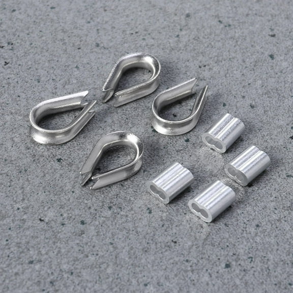 Toyvian 50Pcs Aluminum Cable Crimps Wire Sleeves with High Wear Resistance for Cable Holding