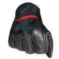 thumbnail image 5 of Men's Motorcycle Gloves Premium Leather Perforated Protective Armor Knuckle for Cruiser Street Powersports Moto Racing Riding Driving ATV Dirt Bike Gel Padded Biker Glove Black Red S, 5 of 7