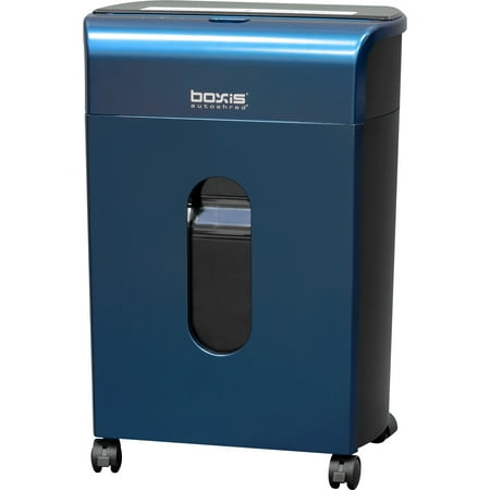 Boxis® AutoShred® 60-Sheet Auto Feed Microcut Paper Shredder - Metallic Dark Blue - Includes a 12 Pack of Shredcare® Lubricant Sheets