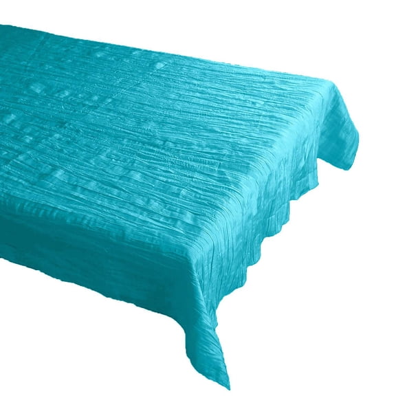 Crinkle Style Crushed Taffeta Tablecloth Aqua