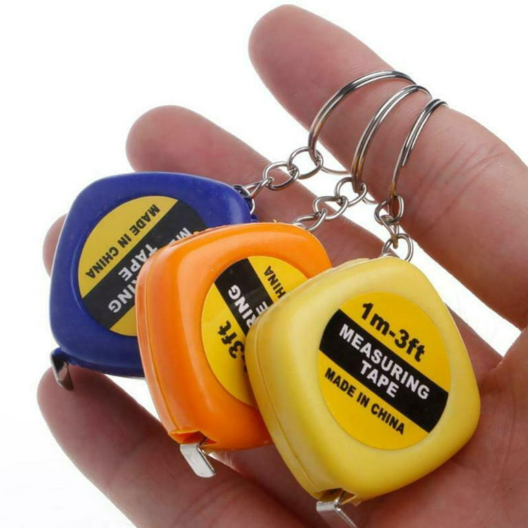 Mini Retractable Steel Pocket Measuring Ruler Tape Keychain 100cm Measure^