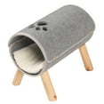 thumbnail image 1 of Cama túnel para gatos patas de madera elevadas túnel para gatos almohadilla de felpa de fieltro suave dentro de la cama túnel para mascotas para interior, 1 of 5