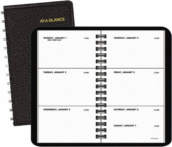 Weekly Planner, 4.5 X 2.5, Black Cover, 12-month (jan To Dec): 2023