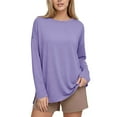 thumbnail image 4 of Luvrsol Womens Tunic Tops Oversized Long Sleeve Workout Tshirts with Side Slit Fall Gym Casual Loose Tees for Daily Fitness Tunic Tops, S-3XL, 4 of 7