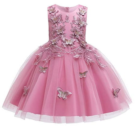 MYRISAM Little/Big Girls Butterflies Dress Princess Embroidery Birthday ...