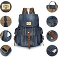 thumbnail image 3 of Backpack, Vintage Jeans Canvas Backpack with Multiple Pockets Fits 14 Inch Laptop for Daypack Casual School and Travel, 3 of 4