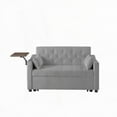 thumbnail image 6 of Modern Grey Velvet Sofa Bed 220cm with Solid Wood Frame, 6 of 8