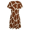 thumbnail image 5 of Giraffe Pattern Sundress Short Sleeve Dress Summer Women Clothes Dress for Women Dresses, 5 of 7