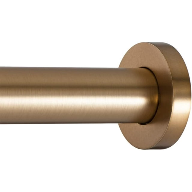 Shower Tension Curtain Rod - Adjustable Spring Tension Rod for Shower Curtains Bathroom or Windows Easy to Install No Drilling Requi Rustproof Adjustable to Warm Gold