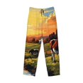 thumbnail image 2 of Vsdgher Oil Painting Style Pasture Cow Print Mens Pajama Pants Sleep & Lounge Pants, PJ Bottoms With elastic waistb and Pockets, 2 of 5