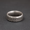 thumbnail image 3 of Anillo de acero de titanio Luen, anillo vintage con texto vikingo nórdico para hombre, 3 of 4