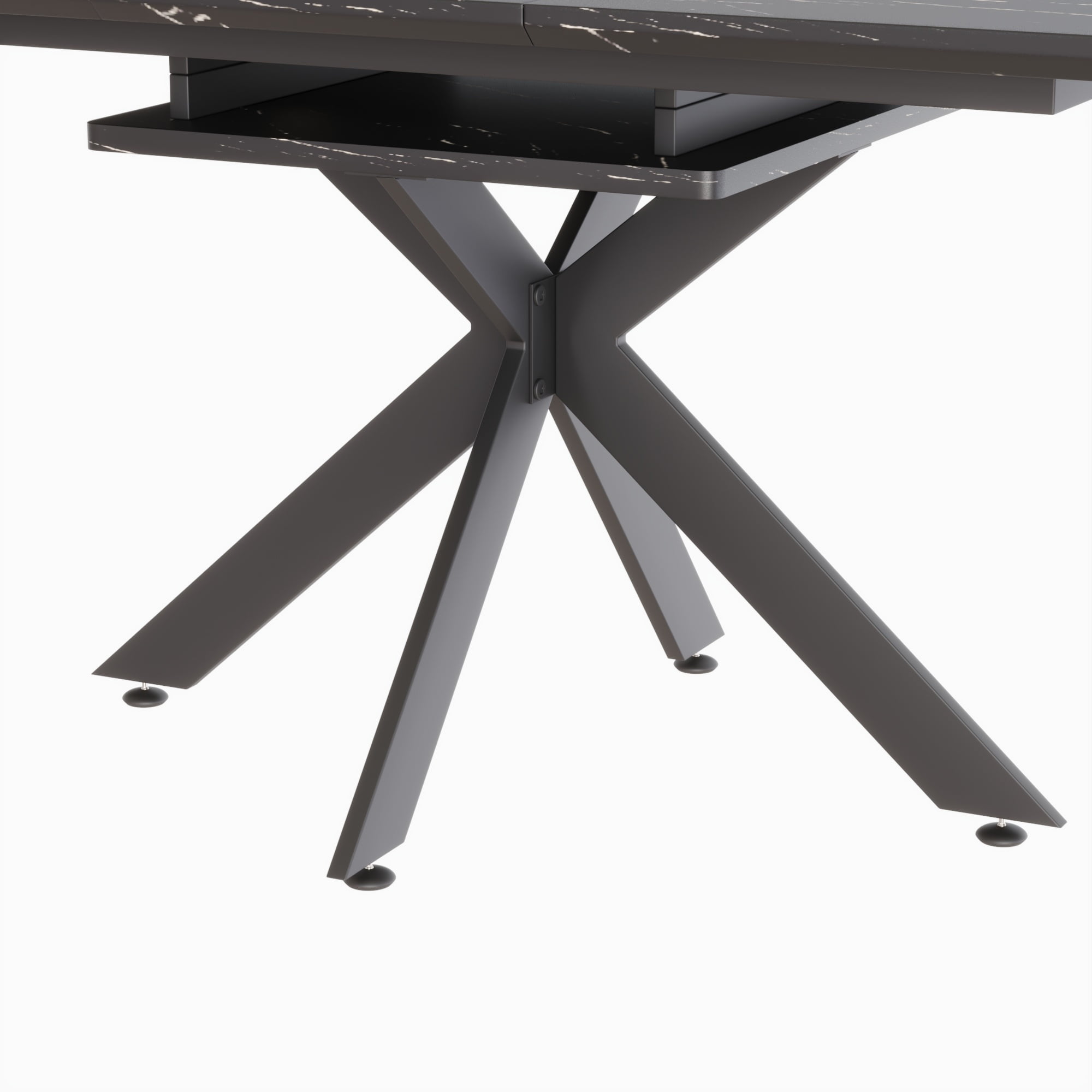 PORKISS Large Mobile Extendable Dining Table for 8-10 People, 78.15" Kitchen Table with Wood Top and Steel Legs, Rectangular Table for Dining Room, Living Room, Party, Conference, Black