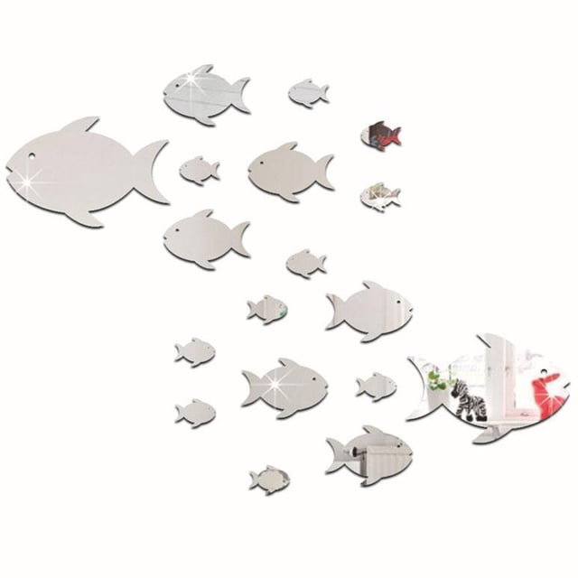 Pegatinas de pared novedosas, pegatinas de pared con forma de escuela de peces, pegatinas de pared de fondo, pegatinas de pared de máxima eficiencia