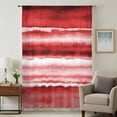 thumbnail image 2 of Red Ombre Semi Sheer Curtains Drapes for Living Room, Bedroom, French Doors Window 108 Inches Long, Modern Abstract Art Farmhouse Rod Pocket Chiffon Curtain Drapery Voile Draperies Panel, 2 of 8