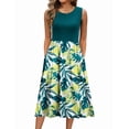 thumbnail image 1 of Vestido midi Zeagoo sin mangas con estampado floral para mujer, 1 of 8