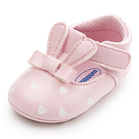 

Velocity Girl Shoes Easter Cute Bunny Sweetheart Princess Mary Jane Shoes Soft Sole Non-Slip First Walkers Shoes