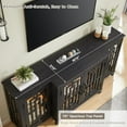 thumbnail image 2 of T4TREAM 70" TV Stand for TVs up to 80 Inch, Farmhouse Entertainment Center with RGB LED Light for Living Room, Black, 2 of 6