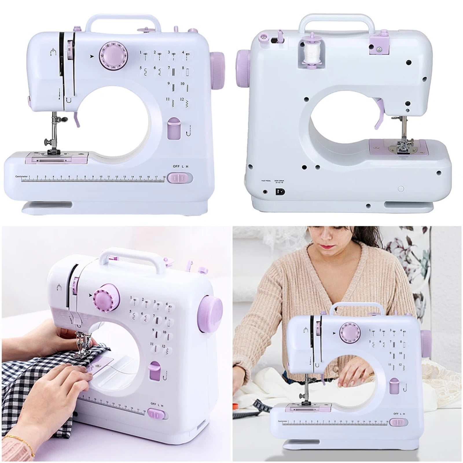 Portable Sewing Machine 12 Built-In Stitches Crafting Mending Machine With Foot Pedal Travel Sewing Machines For Beginners