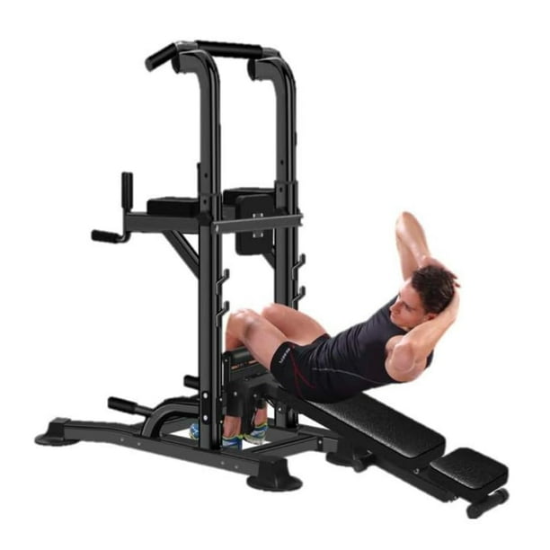 Sitting Is The New Smoking - Torre Gym Multifuncional, Banco Para Ejercicio, Multiposiciones - Barra Para Dominadas, Fondos, Pesas y Barra Olímpica, Kit Gimnasio En Casa Altura Ajustable, 6 Posiciones