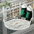 thumbnail image 4 of Oggfader Hanging Shoe Drying Rack - White Metal, Heavy Duty, Quick Drainage, Holds 4 Pairs - for Balcony, Over Door, Space Saving, 4 of 6