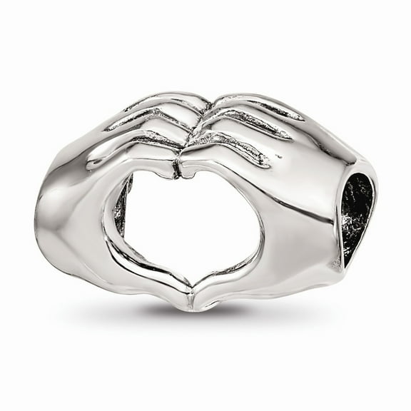 925 Sterling Silver Reflections Heart Hands Bead; for Adults and Teens; for Women and Men
