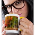 thumbnail image 2 of 3dRose, USA, New York, Adirondack Mountains. Abstract of forest., 11oz Two-Tone Yellow Mug, 2 of 7