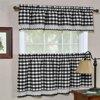 Buffalo Check Tier Pair - 58 in. x 36 in. - Black-White