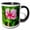 Black/White, variant on 3drose, Hibiscus Flower Dips over Green Foliage, Ranthambore, Rajasthan, India, 11oz Two-tone Black Mug