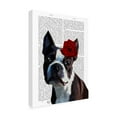 thumbnail image 2 of Trademark Fine Art 'Boston Terrier With Rose On Head In Book' Canvas Art by Fab Funky, 2 of 3