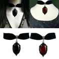 thumbnail image 2 of SIEYIO Gothic Vintage Embossed Charm Choker For Women Fashion Black Velvet Necklace, 2 of 11