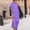 Purple, variant on ZHUGeLI Dresses for Women 2024 Fashion Women Casual Sexy Round Neck Solid Summer Short Sleeve Slit Long Dress Swing Dress Flowy Tiered Midi Beach Dress with Pockets
